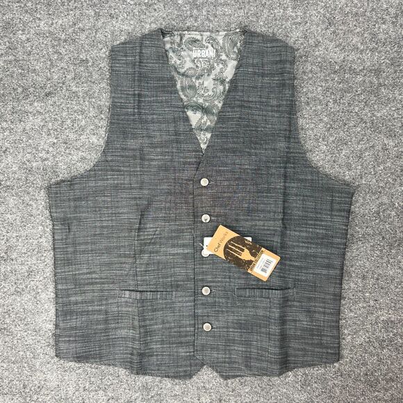 Chef Works Waitstaff Vest Mens L Large Gray Button Up Urban Collection Server - Picture 2 of 8